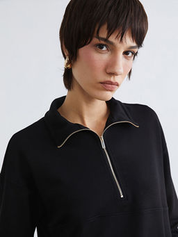 Dik Yaka Soft Touch Kad?n Sweatshirt