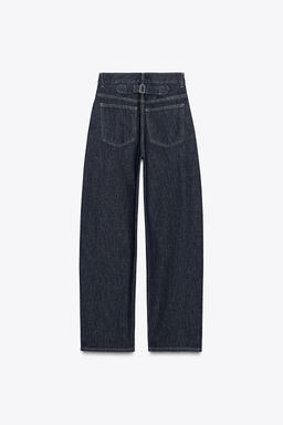 TRF STRAIGHT HIGH-WAIST JEANS WITH BELT LOOPS - Zara фото 8