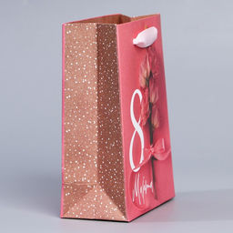 Цена за 3 шт. Пакет подарочный крафтовый, упаковка, 8 марта, S 12?15?5.5 см