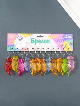 Цена за 12 шт. Брелок для ключей «Попугай Ара», пластик, 6.8×2.5×1.5 см, МИКС