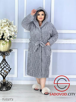 Халат женский теплый с капюшоном - Bruno фото 2