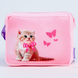 Сумка детская Кошечка с бабочками, плюшевая