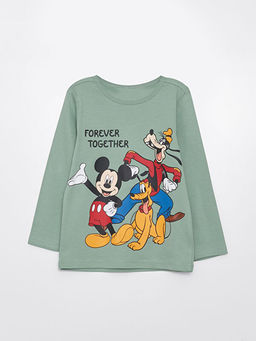 Bisiklet Yaka Uzun Kollu Mickey Mouse Bask?l? Erkek Bebek Pijama Tak?m? - Waikiki фото 2