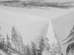 07с-21 ЯК Скатерть 150*250 "Зима в лесу" (олени) цв. серый