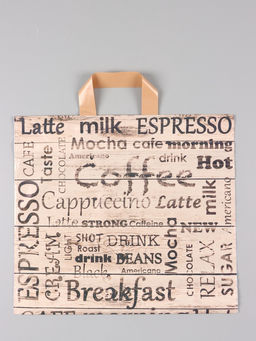 Цена за 25 шт. Пакет "Кофе-брейк", полиэтиленовый с петлевой ручкой, 40 х 36 + 3 см, 110 мкм