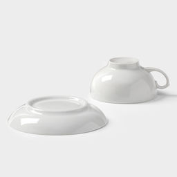 Чайная пара Дулевский фарфор «Рубин», 220 мл, чашка d=10.2 см, блюдце d=14 см, белая