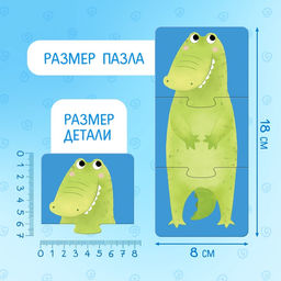 Пазлы 3 в 1 Собирай и меняй: Животные, 9 пазлов, 27 деталей