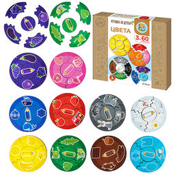 Пазлы из дерева. Мои первые пазлы Цвета 60 элементов