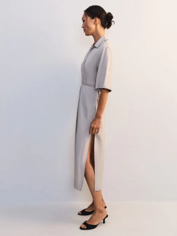 Льняное платье-рубашка с поясом ZR2605012904-36 / Zarina