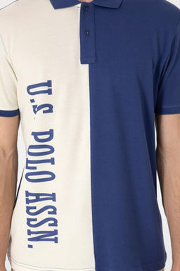 Футболка U.S. Polo Assn Regular Fit поло синяя из хлопка