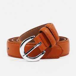 Ремень женский, ширина 2,5 см, винт, пряжка металл, цвет оранжевый