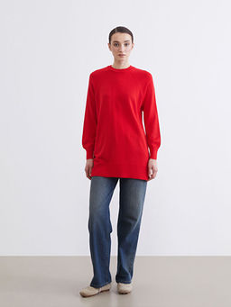 Bisiklet Yaka Kad?n Triko Tunik