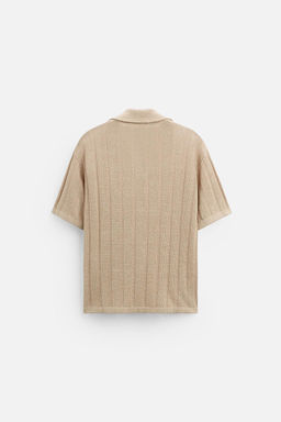 RIBBED KNIT POLO SHIRT - Zara фото 3