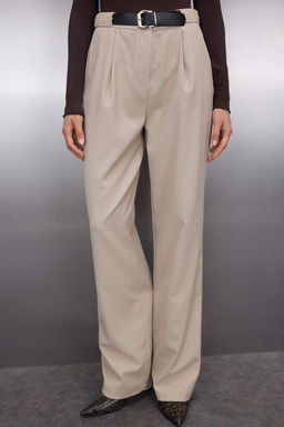 TRENDYOLMILLA Antrasit Kemerli Straigt/Duz Kesim Dokuma Kumas Pantolon TWOAW25PL00046  фото 3