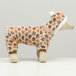 Комбинезон Звёзды с капюшоном, размер L (ДС 35 см, ОГ 45 см, ОШ 35 см), бежевый - Simaland фото 17