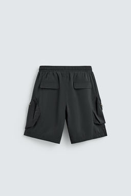 BERMUDA CARGO FLUIDA RELAXED FIT / Negro
