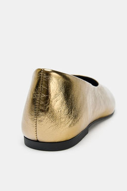 LAMINATED LEATHER BALLERINAS - Zara фото 7