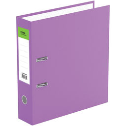 Папка-регистратор СТАММ "Стандарт", бумвинил, 70мм, сиреневая (ММ-31830) карман на корешке