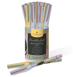 Цена за 2 шт. Ручка шариковая на масляной основе LOREX TAROT Double Soft синяя 0,7 мм, ассорти круглый к...