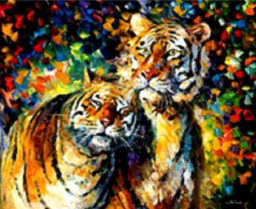 Алмазная мозаика на подрамнике 40x50 Тигры / YSH0004 /уп 30/полное заполнение - Галеонтрейд фото 2