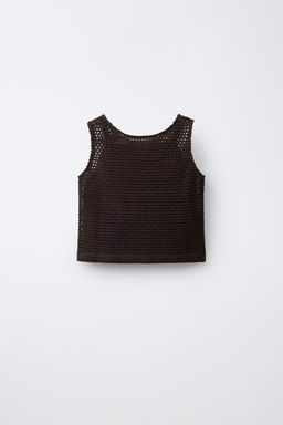 TOP PUNTO CROCHET FLORES / Marr?n - Zara фото 4