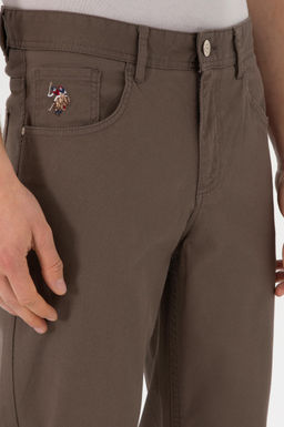Erkek Slim Fit Vizon Kanvas Pantolon