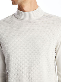 Yar?m Bal?k?? Yaka Uzun Kollu Erkek Triko Kazak