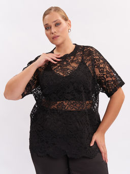 Блузка из гипюра BL42809BLK01
