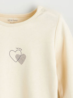 Bisiklet Yaka Bask?l? K?z Bebek ??t??tl? Body