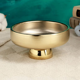 Декоративное кашпо - подставка «Страйпс», 15×15×8 см, керамическое, золотистое