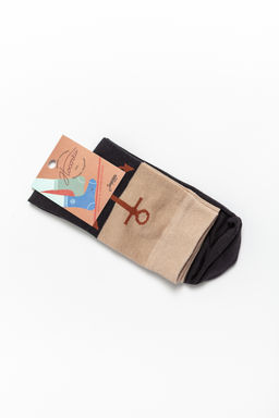 Носки ЗАПОРОЖЕЦ Якорь ТЕМНО-СЕРЫЙ/БЕЖЕВЫЙ  фото 3