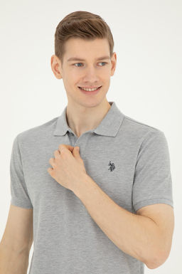 Мужская серая меланжевая базовая футболка - U.s. polo assn фото 9