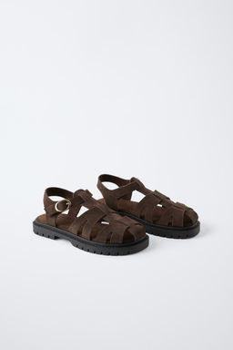 SPLIT SUEDE CAGE SANDALS - Zara фото 2