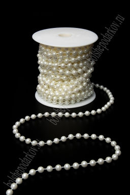 Бусы на нитке 6 мм*10 м (SF-7801) айвори
