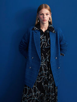 Desenli Uzun Kollu ?ifon Kad?n G?mlek Elbise