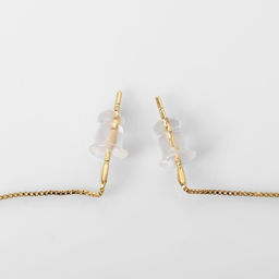 Серьги висячие со стразами Крестик на цепочке, цвет белый в золоте, 10,3см - Queen fair фото 3