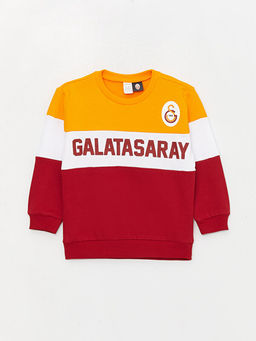 Bisiklet Yaka Uzun Kollu Galatasaray Bask?l? Erkek Bebek Sweatshirt