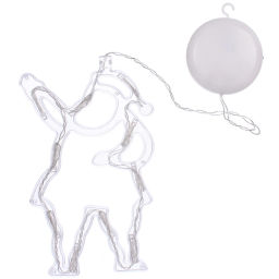 Фигура светодиодная "Дед Мороз" 11х18 см (батарейки 3 ААА), 1 реж., Теплый белый