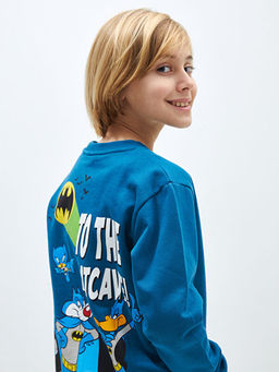 Bisiklet Yaka Looney Tunes Bask?l? Uzun Kollu Erkek ?ocuk Sweatshirt