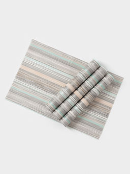 Набор салфеток сервировочных на стол Доляна «Дождь», 4 шт., 45×30 см, цвет бирюзово-белый