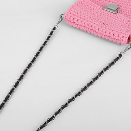 Цена за 2 шт. Цепочка с искусственной кожей для сумки, с карабинами, 10×15 мм, 118±3 см, цвет серебряный, коричневый