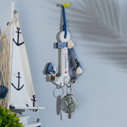 Термометр домашний настенный с крючком «Якорь с чайкой», 12×9.5×2.5 см