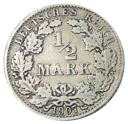 1/2 марки 1907 года A Германия