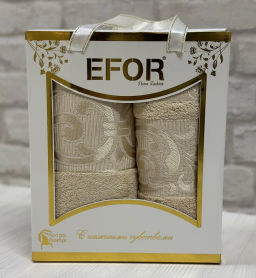 Набор полотенец EFOR BAMBOO TAC из 2х пр. (50*90,70*140) 100% бамбук (бежевый)
