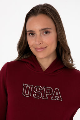 Kad_n Bordo _ardonlu Kap__onlu Basic Sweatshirt - U.s. polo assn фото 2