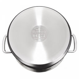 Кастрюля из нержавеющей стали "Leon" 9л, д26см, h25,8см, дно д24,5см, s0,8мм, стеклянная крышка, плоское, утолщенное дно, ТРС (теплораспределительный слой), нержавейка AISI 304 (18/10) (Россия) Подходит для всех видов плит, включая индукционную.