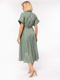 Платье из плотного хлопка с застежкой до низу - Vilatte фото 3