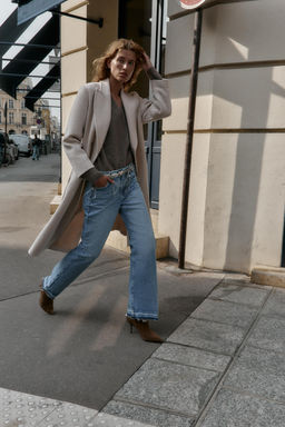 LONG WOOL COAT WITH BELT - Zara фото 4