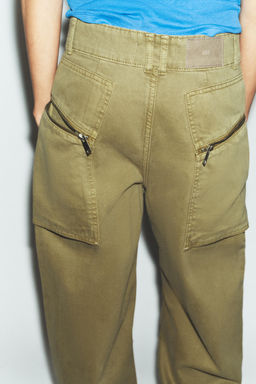 Z1975 MID-WAIST CARGO JEANS WITH ZIPS - Zara фото 6