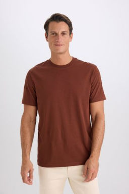 New Regular Fit Bisiklet Yaka Basic Duz K?sa Kollu Tisort